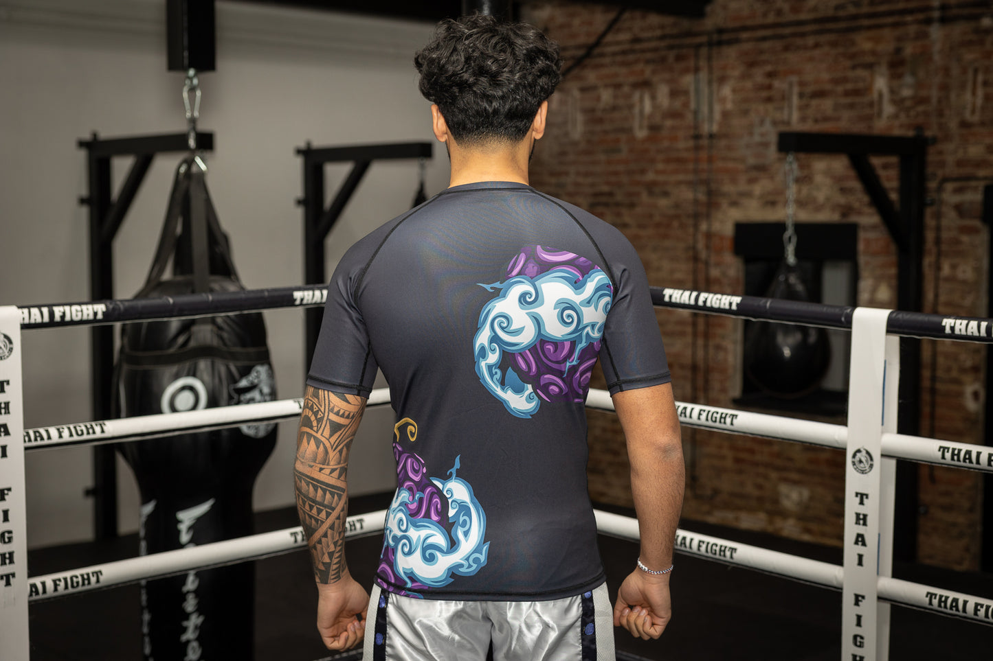 Anime Athletics Rashguard - Black/White, KAMINARI