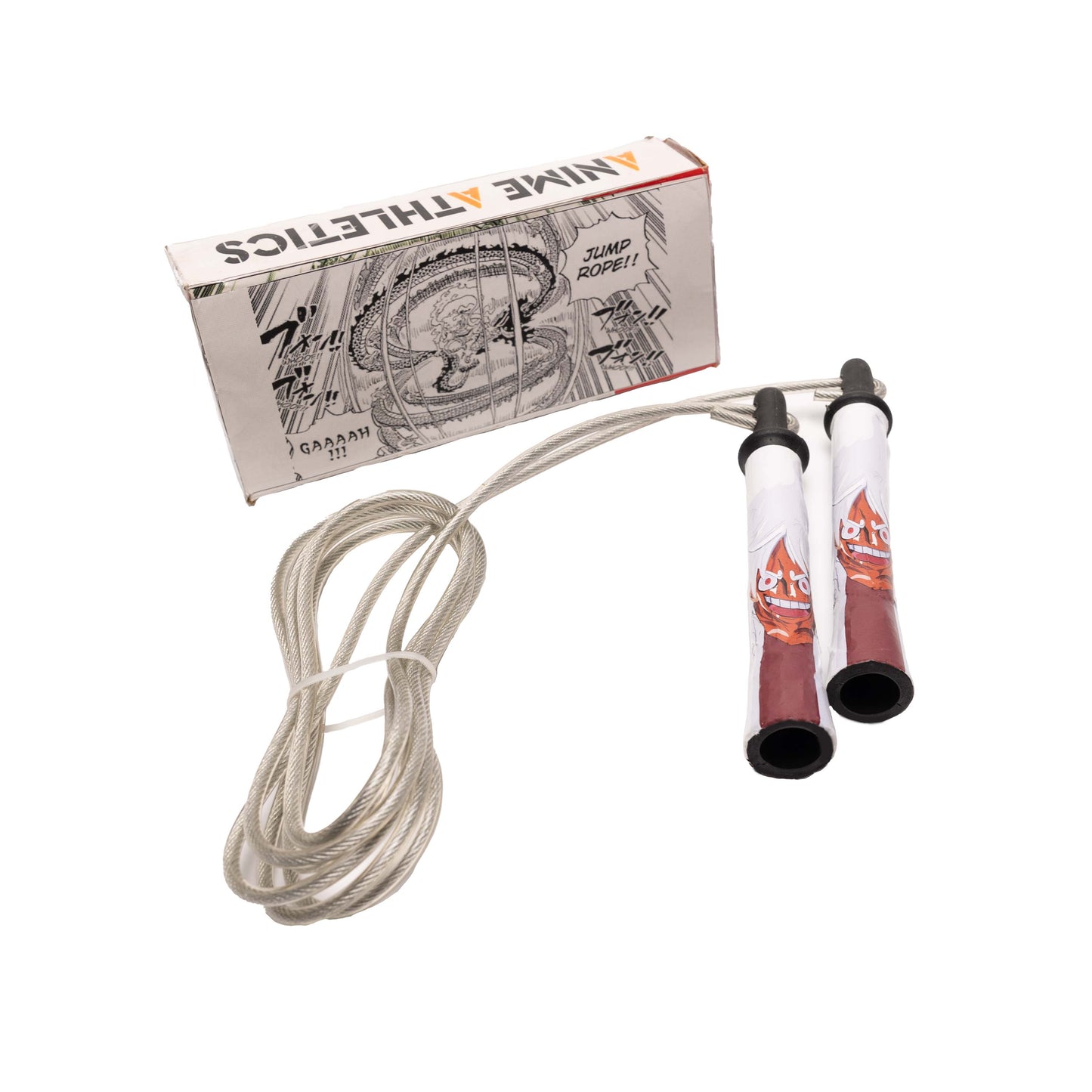 Anime Athletics Skipping Rope with Steel Core, Black/White, NAWATOBI