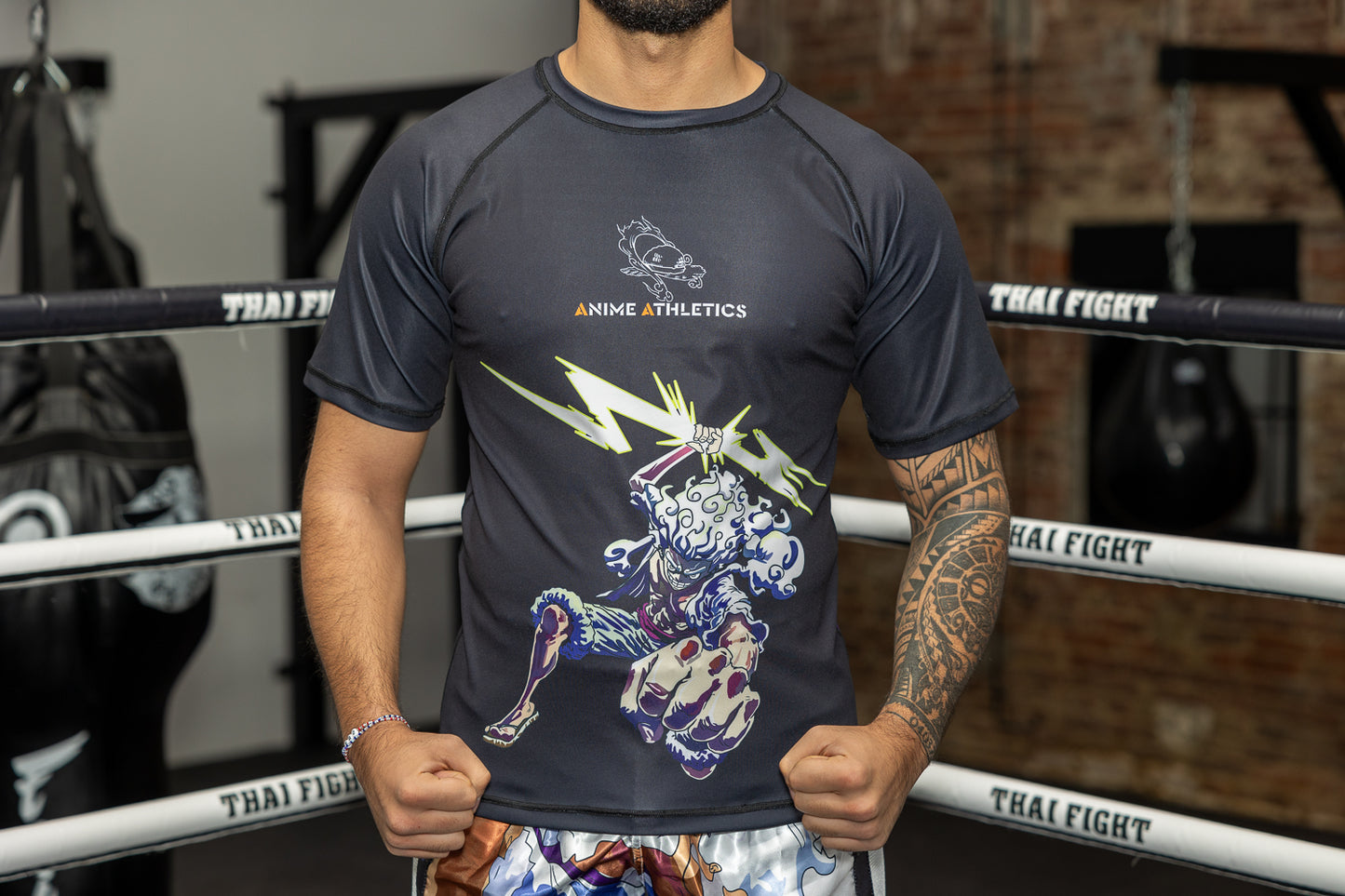Anime Athletics Rashguard - Black/White, KAMINARI